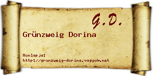 Grünzweig Dorina névjegykártya
